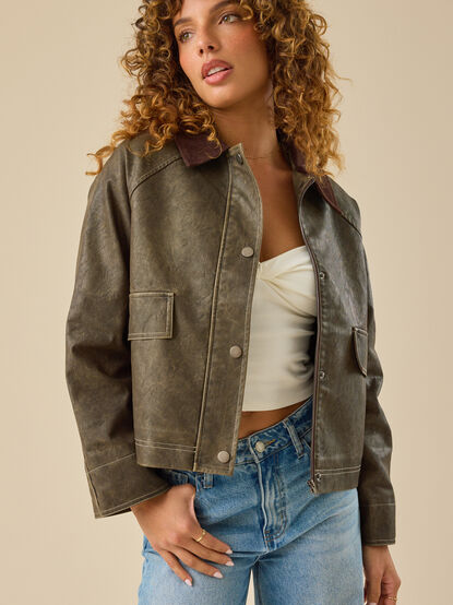 Everleigh Leather Barn Jacket - TULLABEE
