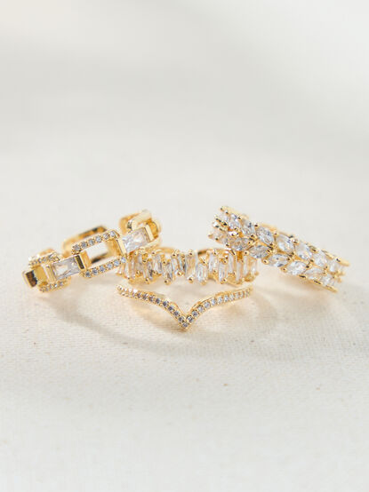 Crystal Glitz Ring Set - TULLABEE