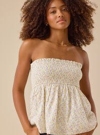 Sawyer Floral Eyelet Tube Top Detail 3 - TULLABEE