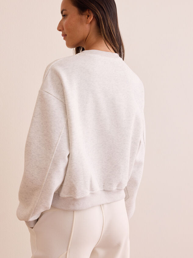 In Bow Motion Embroidered Cropped Pullover Detail 5 - TULLABEE