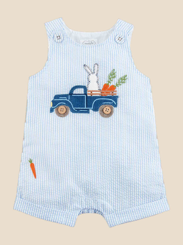 Benny Seersucker Shortall by MudPie Detail 2 - TULLABEE