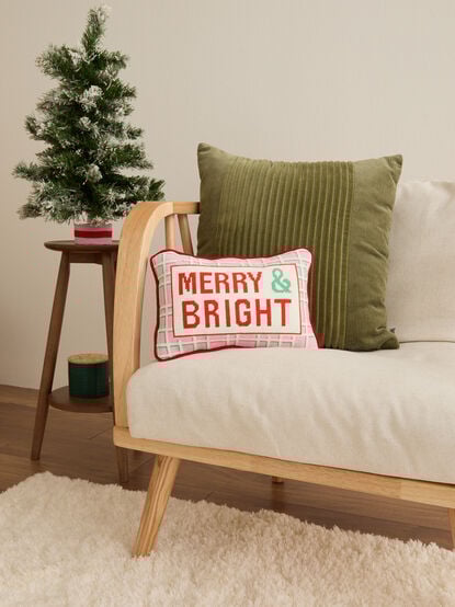 Merry And Bright Needlepoint Pillow - TULLABEE