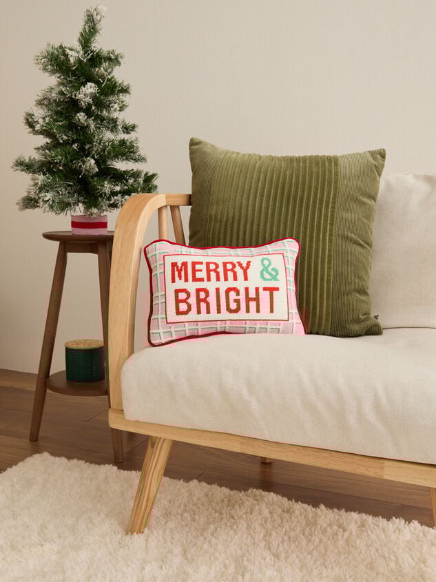 Merry And Bright Needlepoint Pillow - TULLABEE