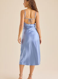 Heather Satin Midi Dress Detail 4 - TULLABEE