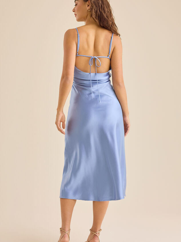 Heather Satin Midi Dress Detail 4 - TULLABEE