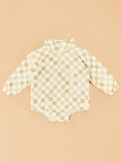 Logan Checkered Quarter-Zip Bubble - TULLABEE