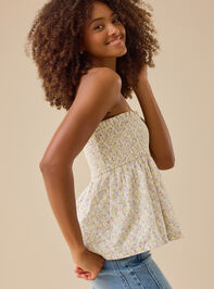 Sawyer Floral Eyelet Tube Top Detail 2 - TULLABEE