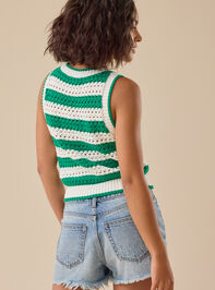 Ivy Crochet Stripe Vest Detail 5 - TULLABEE