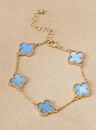Clover Double Sided Blue Bracelet Detail 2 - TULLABEE