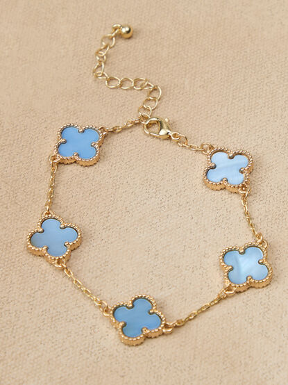 Clover Double Sided Blue Bracelet - TULLABEE