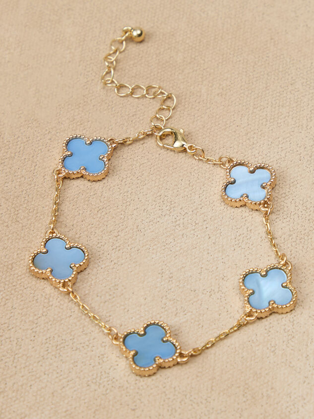 Clover Double Sided Blue Bracelet Detail 2 - TULLABEE