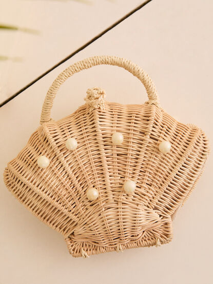 Straw Seashell Handbag Purse - TULLABEE