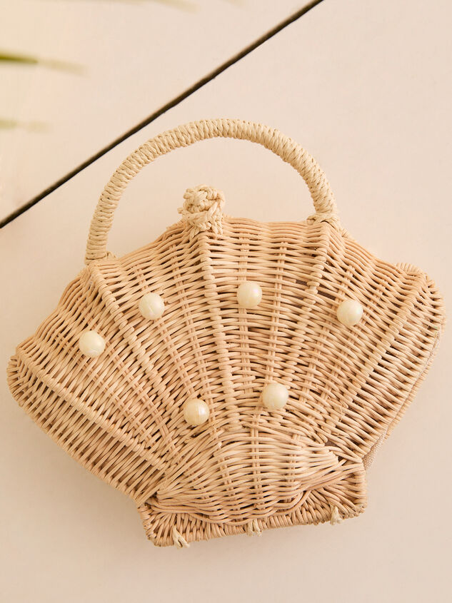 Straw Seashell Handbag Purse Detail 2 - TULLABEE