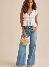 Madelin Ruffle Tie Front Top Detail 2 - TULLABEE