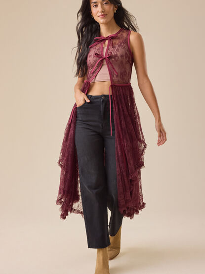 Solana Lace Ruffle Kimono - TULLABEE
