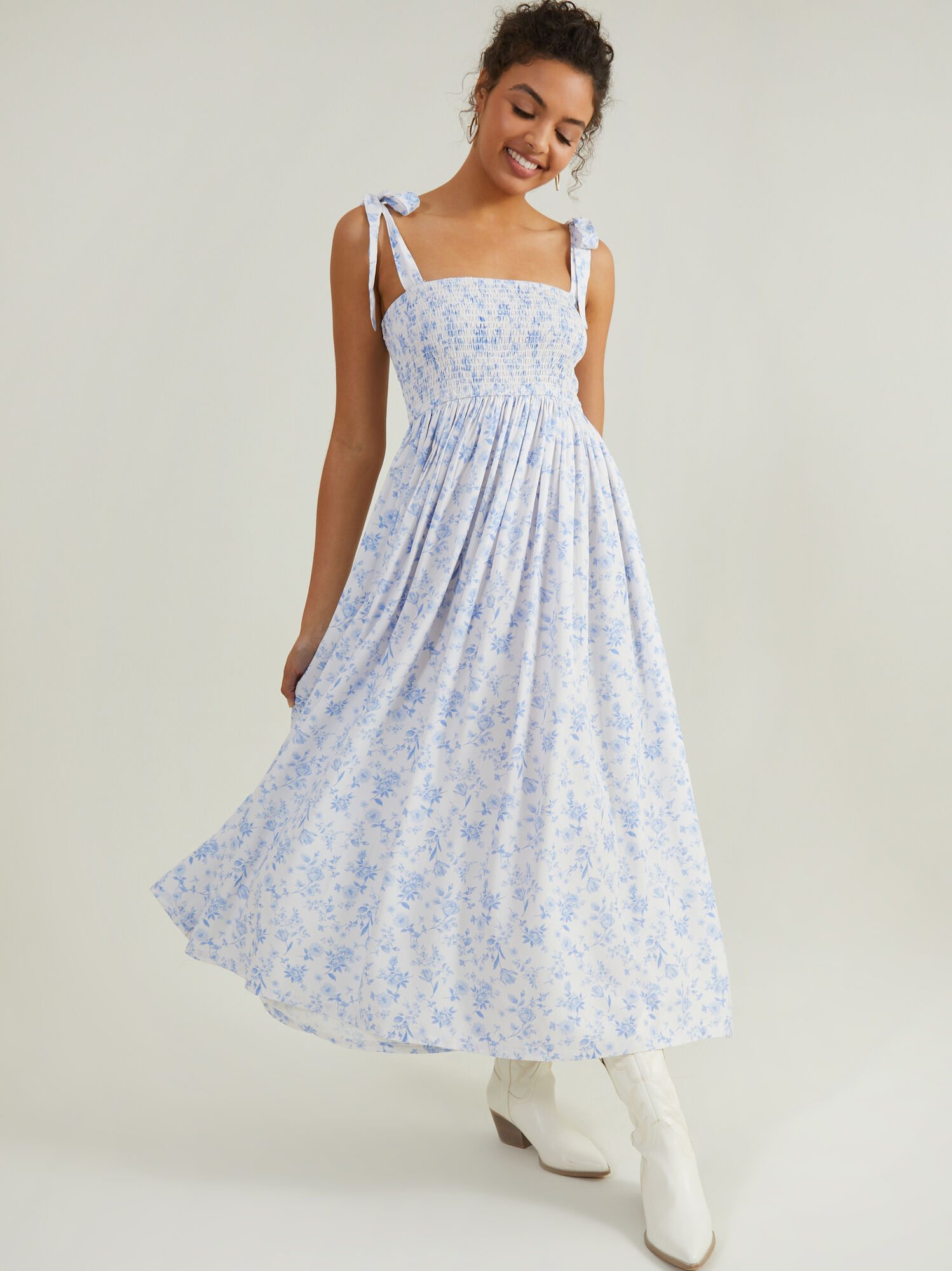 Abigail Blue Floral Mama Dress