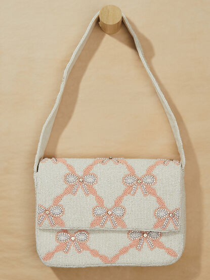 Beaded Bow Shoulder Purse - TULLABEE