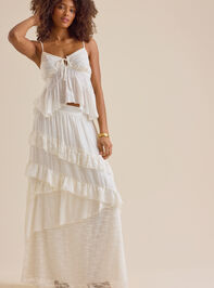 Evangeline Asymmetrical Tiered Maxi Skirt - TULLABEE