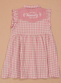 Wendy Western Baby Plaid Dress Detail 2 - TULLABEE