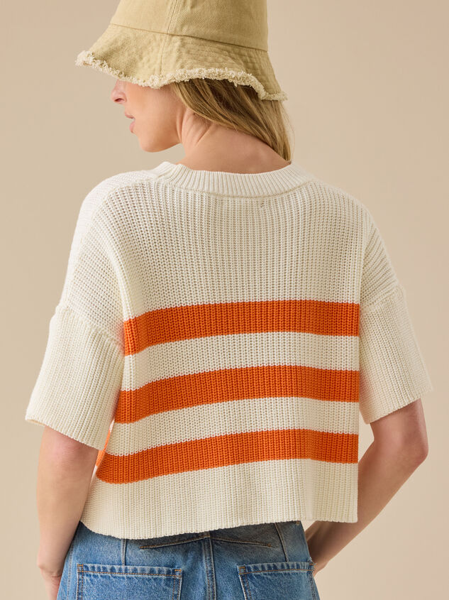 Ricki Striped Boxy Sweater Detail 4 - TULLABEE