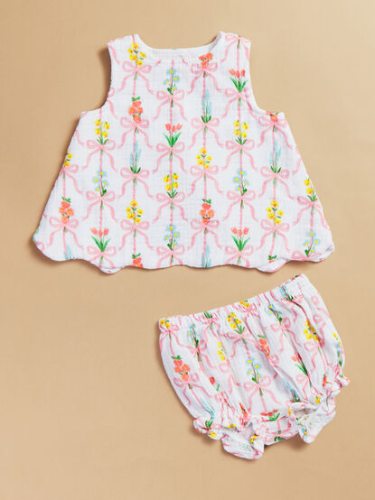 Taffeta Bouquet Top and Bloomer Set - TULLABEE