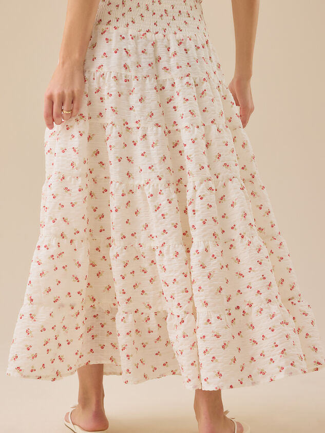 Ruth Floral Midi Skirt Detail 5 - TULLABEE