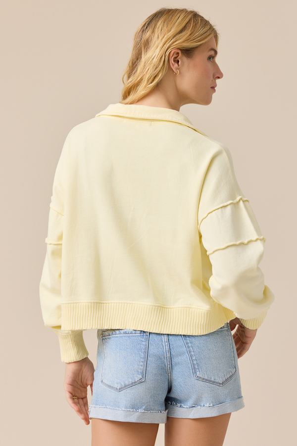 Rowan Pieced Polo Top Detail 5 - Altar'd State