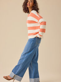 Mariah Striped Boatneck Sweater Detail 3 - TULLABEE