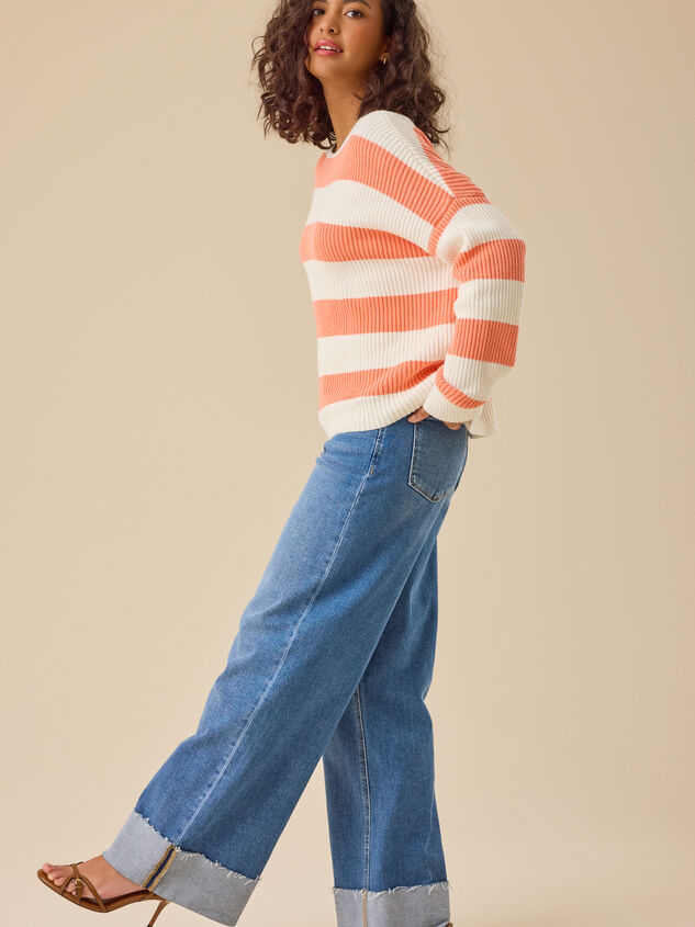 Mariah Striped Boatneck Sweater Detail 3 - TULLABEE