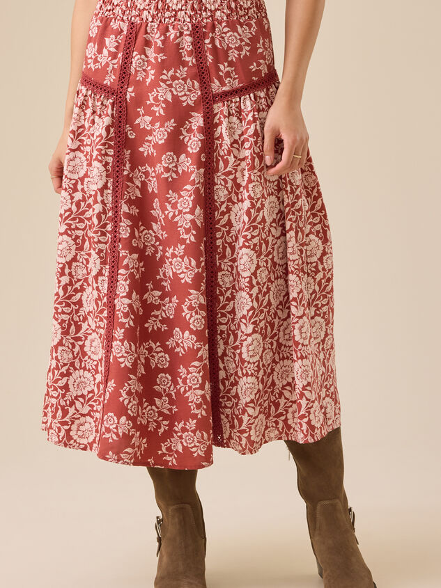 Amy Floral Midi Skirt Detail 2 - TULLABEE