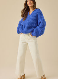 Kaia Oversized Collared Sweater Detail 2 - TULLABEE