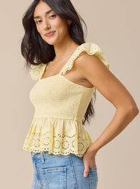 Kennedy Embroidered Smocked Tank Detail 3 - TULLABEE