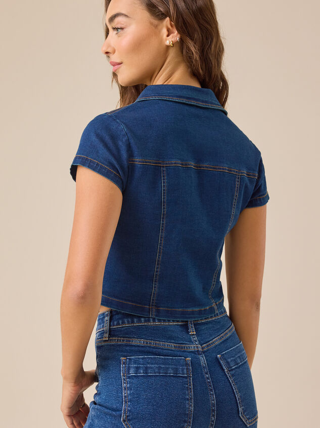 Sadie Denim Top Detail 5 - TULLABEE