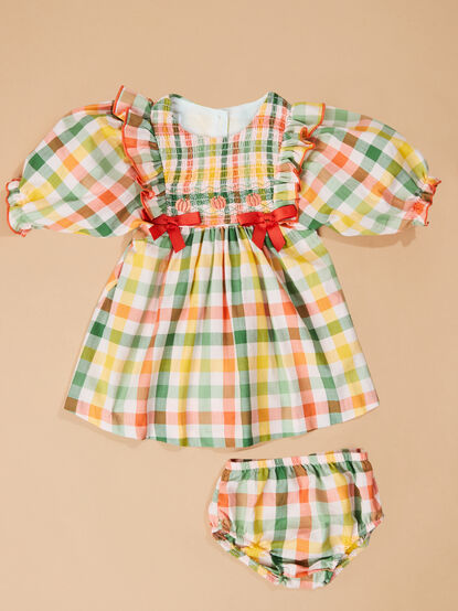 October Plaid Baby Dress - TULLABEE