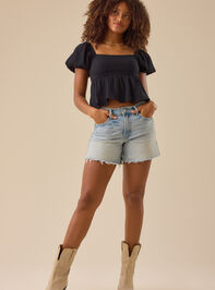 Nia Tie Back Babydoll Top Detail 3 - TULLABEE