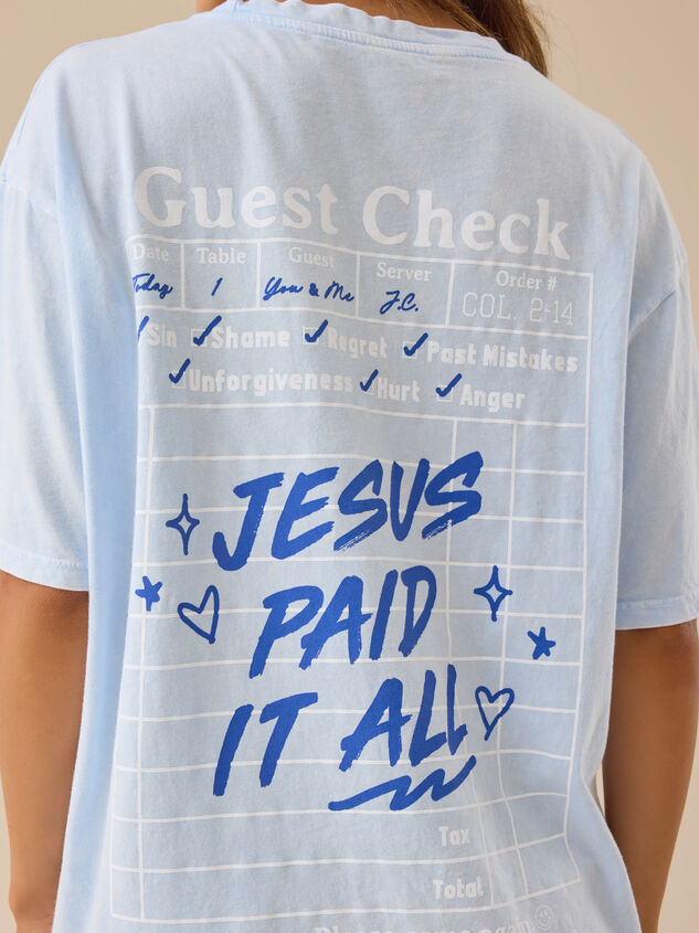 Jesus Paid It All Graphic Tee Detail 6 - TULLABEE