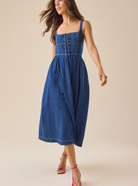 Quinlan Denim Midi Dress - TULLABEE