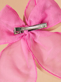 Pink Power Bow Clip Detail 2 - TULLABEE