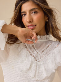 Genesis Lace Flowy Blouse Detail 3 - TULLABEE