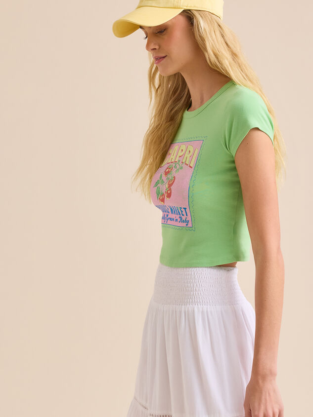 Capri Postcard Baby Tee Detail 4 - TULLABEE