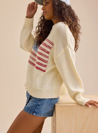 American Honey Flag Sweater Detail 3 - TULLABEE
