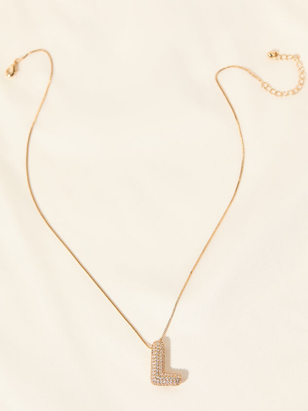 18K Gold Monogram Charm Necklace - L Detail 2 - TULLABEE