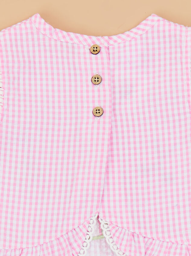 Sweetie Golf Gingham Pinafore Set by Mud Pie Detail 2 - TULLABEE