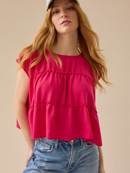 Matalyn Tiered Babydoll Top - TULLABEE