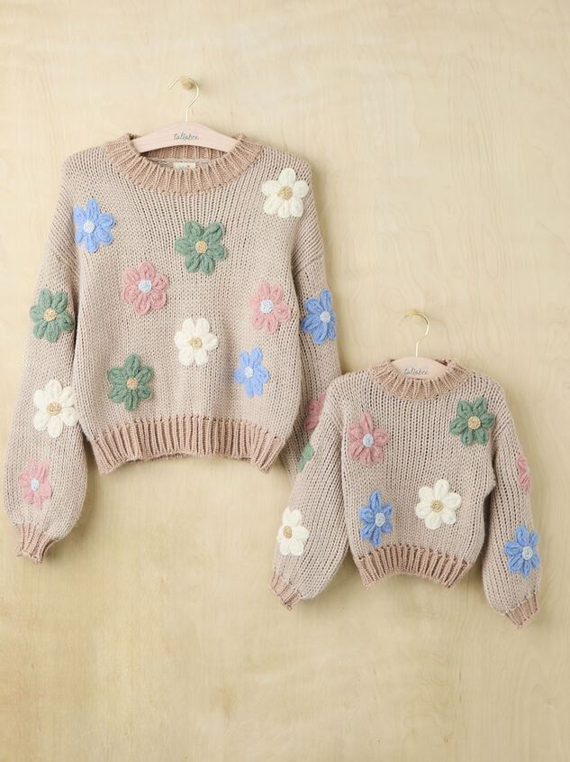 Flower Power Mama Sweater Detail 2 - TULLABEE