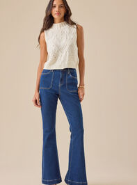 Quinn High Rise Flare Jean Detail 3 - TULLABEE