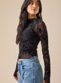 Marla Lace Mock Neck Top Detail 4 - TULLABEE