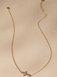 18K Gold Pink Cross Necklace - TULLABEE