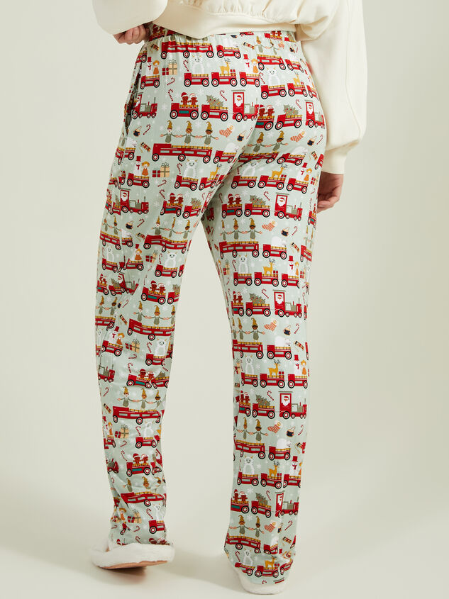Christmas Train Adult Lounge Pants Detail 5 - TULLABEE