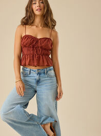 Leah Ruched Peplum Tank - TULLABEE